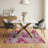Floral Vintage Blush Pink Peony Floral Vintage Rug