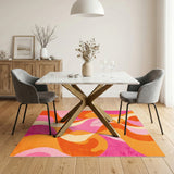 Multi-color and Patterns Abstract Area Vibrant Swirl Multi-Color Abstract Area Rug