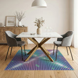 Vibrant Pixel Grid Area Rug