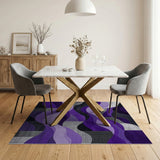 Purple Wave Abstract Purple Area Rug