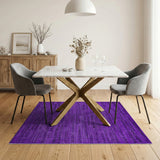 Purple Distressed Script Area Rug