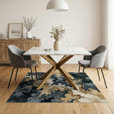Ethereal Grey Swirl Abstract Area Rug