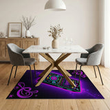 Purple Neon Sporty MP3 Player Area Rug