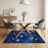 Vibrant Cosmic Planets Kids Area Rug