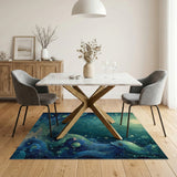 Moonlit Deep Sea Octopus Area Rug