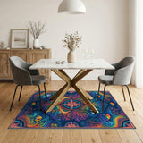 Rainbow Compass Abstract Area Rug