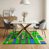Pixelated City Roads Play Rug