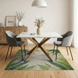 Vintage Green Fern Area Rug