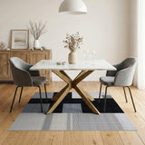 Modern Geometric Black White No. 5 Area Rug