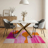 Multi-color and Patterns Vibrant Pink Orange Geometric Abstract Area Rug