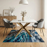Na Pali Black Sand Waves Coastal Rug