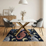 Starry Night Parasaurolophus Dinosaur Area Rug