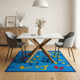 Playful Musical Notes Kids Area Rug