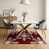 Red Red Snowflake Area Rug