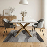 Modern Grey Abstract Wave Area Rug