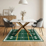 Green Football Field Area Rug