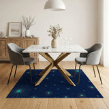 Navy Teal Starburst Area Rug