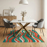 Multi-color and Patterns Abstract Area Vibrant Wavy Abstract Area Rug