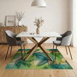 Geometric Palm Frond Area Rug