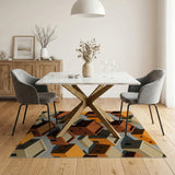 Southwestern Adobe Village Geometric Area Rug