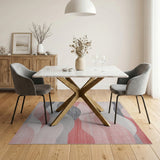 Multi-color and Patterns Abstract Wavy Pink Grey Area Rug