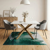 Misty Forest Path Green Area Rug