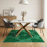 Teal Green Pine Forest Area Rug