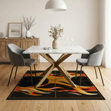 Fiery Basketball Hoop Flames Area Rug