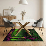 Neon Glow Forest Path Area Rug