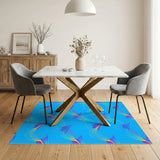 Blue Paper Airplane Geometric Area Rug