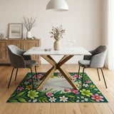 Lush Floral Wreath Multi-Color Area Rug