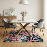 Pink Coral Watercolor Area Rug