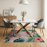 Pink Flamingo Tropical Paradise Area Rug
