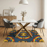 Golden Lantern Rainbow Circular Rug