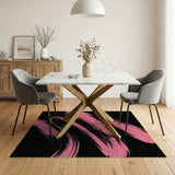 Bold Pink Brush Stroke Abstract Area Rug