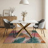 Vibrant Palm Monstera Leaf Area Rug