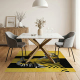 Bold Yellow Tiger Geometric Area Rug