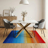 Vibrant Rainbow Gradient Stripe Rug