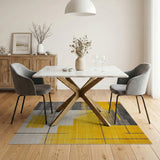 Bold Yellow Grey Geometric Area Rug