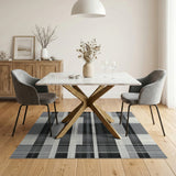 Geometric Modern Bold Black White Plaid Geometric Area Rug