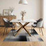 Abstract Halftone Black White Geometric Area Rug