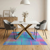 Vibrant Multi-Color Geometric Grid Rug