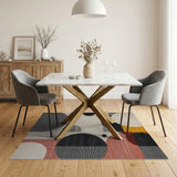 Abstract Geometric Circle Area Rug