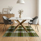 Rustic Farmhouse Green Plaid Checkered Area Rug