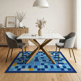 Blue Mosaic Geometric Area Rug