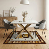 Brown and Tan Playful Lion ABC Alphabet Kids Rug