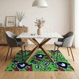 Fun Green Cartoon Monster Area Rug