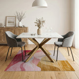 Abstract Pink Wave Mountain Area Rug