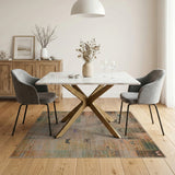 Distressed Vintage Butterfly Patchwork Area Rug