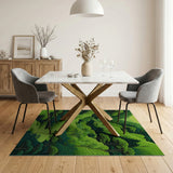 Lush Green Forest Valley Area Rug